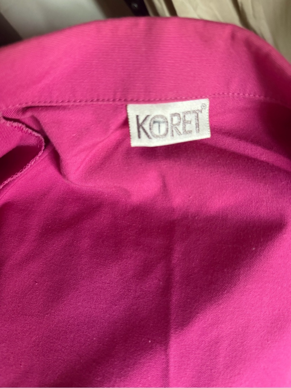 Koret Vibrant Hot Pink Two-Piece Pantsuit Blazer Pull On Pants Vintage Casual - Picture 9 of 10
